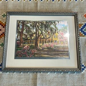 Vintage Phil Austin Framed Etched Foil Spring Beauty Print signed. 8x10